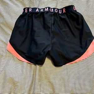 Underarmour athletic shorts with pink accent